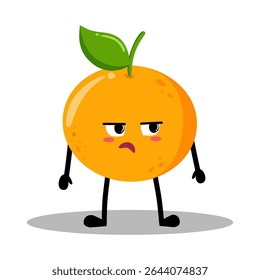 Bonito mão desenhado entediado laranja não sabe o que fazer