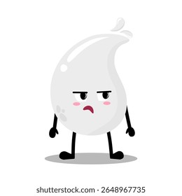 Cute Hand Drawn bored White  Blood Drop Don't Know What To Do