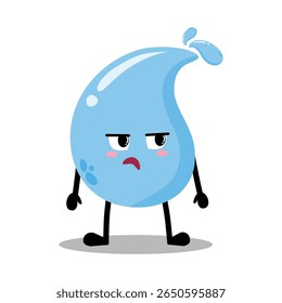 Cute Hand Drawn bored White  water Drop Don't Know What To Do