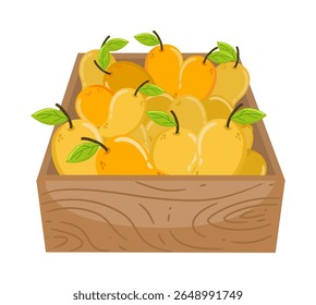 Süße handgezeichnete Schachteln von frischen Mangos