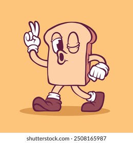 Cute hand drawn Bread Mascot illustration