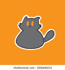 Cute Hand Drawn British Sorthair Cat Vector Illustration