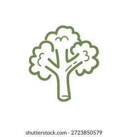 Nette handgezeichnete Brokkoli im minimalen Doodle-Stil