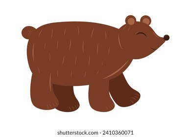Cute hand drawn brown bear. Isolated vector illustration. For children, for cards, for games, for design