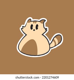 scharfe, handgezeichnete braune Katze-Vektorgrafik