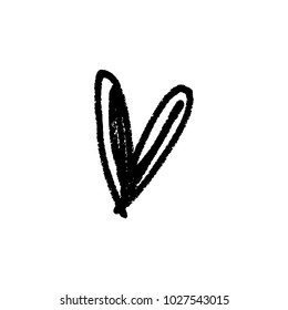 Cute hand drawn brush heart. Decor element for postcards, cards, posters, souvenirs and more. Vector, clip art and jpg. Isolated.