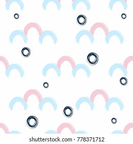 Cute Hand Drawn Bubbles Seamless Pattern Abstract Background for Fashion Design , Vector Illustration ,Wrapping Paper ,Fabric,Postcard,Poster,Party,Wallpaper,Goods ,Brochure, Placard,Invitation