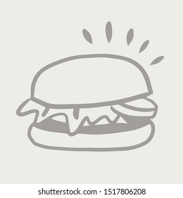 Cute hand drawn burger vector illustration