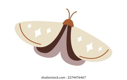 Cute hand drawn butterfly flat icon. Vector illustration