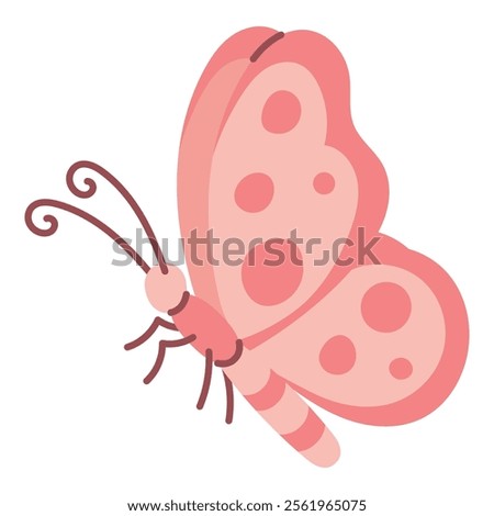 Cute hand drawn butterfly on white background