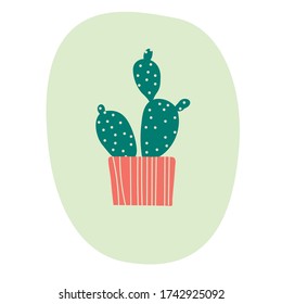 Cactus De Mano Cortada. Icono de garabato. Ilustración vectorial.