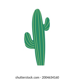 Cactus dibujados a mano, aislados en fondo blanco. Ilustración vectorial.