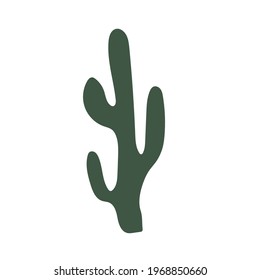 Cute hand drawn cactus. Mexican symbol. Wild West theme. Hand drawn colored trendy Vector isolated illustration. 