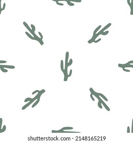Cute hand drawn cactuses seamless pattern. Mexican symbol. Wild West theme. Hand drawn colored trendy Vector print.