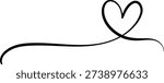 Cute hand drawn calligraphy banner highlight or divider vector line art heart