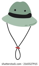 Cute hand drawn camping hat. White background, isolate. Vector illustration.