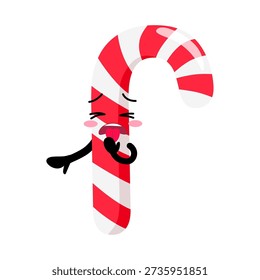 Cute Hand Drawn Candy Cane yuck disgusted