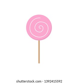 Cute hand drawn candy lollipop, vector graphic illustration icon. Isolated. 
