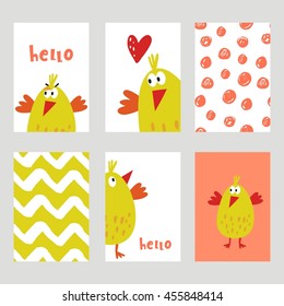 Cute hand drawn cards, brochures, invitations