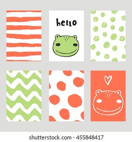 Cute hand drawn cards, brochures, invitations