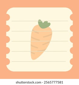 Cute hand drawn carrot memo template illustration. Suitable for to do list, check list, memo, sticky note, planner, write, diary, book,stationary, notepad for task planning and study