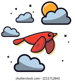 Cute hand drawn cartoon birds Illustration Vector Graphics