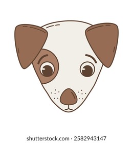 cute hand drawn cartoon character jack russell dog vector illustration isolated on white background