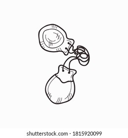 Cute hand drawn castanets. Quick drawn vector sketch