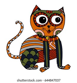 Cute Hand Drawn Cat Characters Vector.