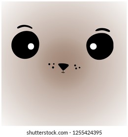 Cute hand drawn cat face