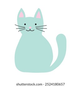 Cute hand drawn cat. Icon set. Vector illustration