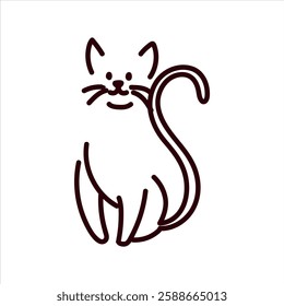 Cute hand drawn cat logo design