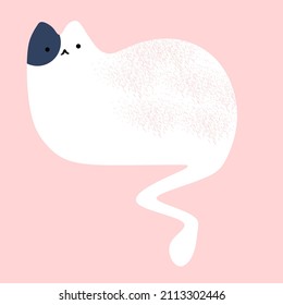 cute hand drawn cat, For surface design, print, poster, icon, web, graphic designs.