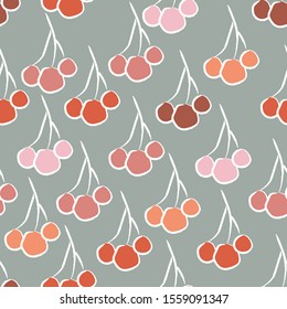 Cute Hand Drawn Cherries. Scandinavian Style. Vector Illustration