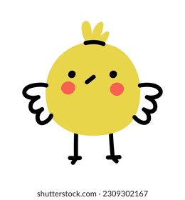 Cute hand drawn chick. Simple vector illustration in doodle style.