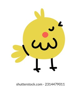 Cute hand drawn chick. Simple vector illustration in doodle style.