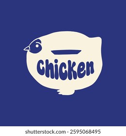 cute hand drawn chicken logo illustration