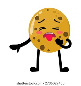 Cute Hand Drawn Choco Chips Cookie yuck disgusted