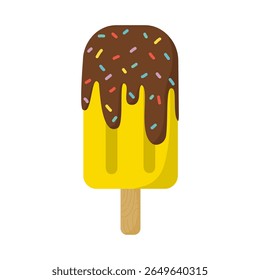 Cute Hand Drawn Chocolate Banana Popsicle