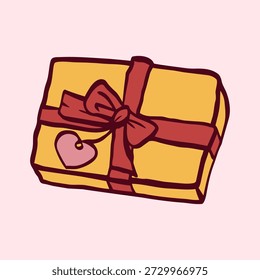 Nette handgezeichnete Schokolade-Box-Symbol für Valentinstag Geschenk und süßen Moment.