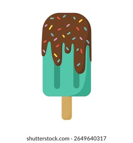 Cute Hand Drawn Chocolate Mint Popsicle