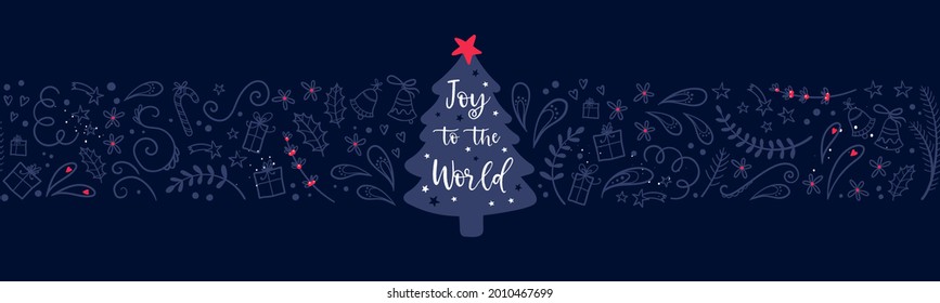 Cute hand drawn Christmas doodles seamless pattern, lovely abstract background, great for wrapping, textiles, surfaces, banners, wallpapers - vector design