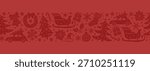 Cute hand drawn Christmas elements, fun festive background, great for textiles, wallpapers, surface design - vector