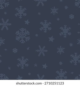 Cute hand drawn Christmas elements, fun festive background, great for textiles, wallpapers, surface design - vector