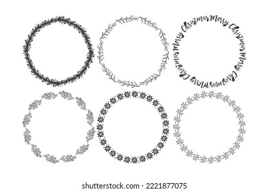 Cute Hand Drawn Christmas Frames Free Vector