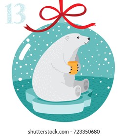 cute hand drawn Christmas illustration countdown 

