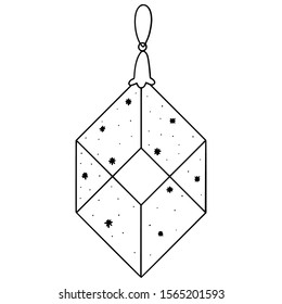 Cute hand drawn Christmas pine tree ornament. New year toy, decorative element. 