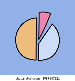 Cute hand drawn clipart of chart, graph, diagram. Infographic business element for presentations, statistic, reports. Vector illustration isolated on background with hand drawn doodle outline.