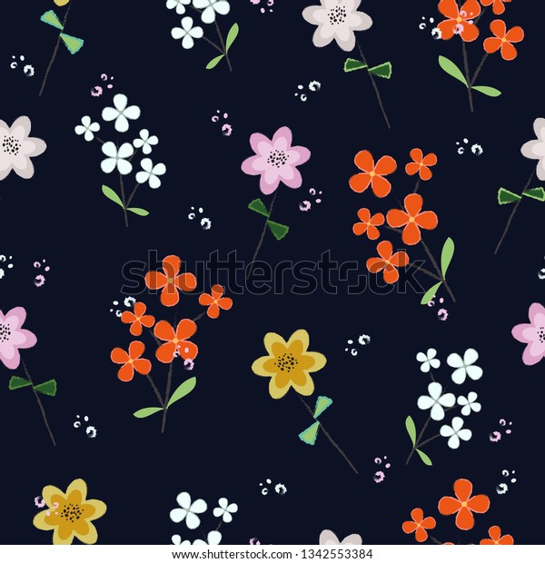 Hand Drawn Colorful Flowers Background - Free Template PPT 2020