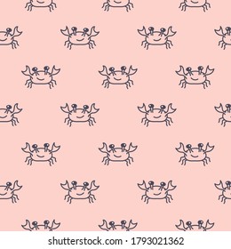 Cute hand drawn crabs pattern